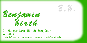 benjamin wirth business card