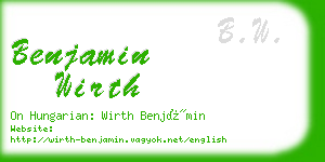 benjamin wirth business card